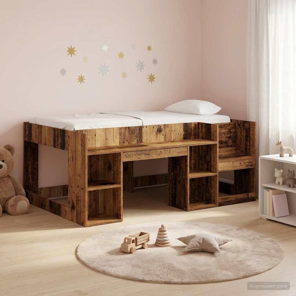 Möbel Kinderbettgestell mit Stauraum Altholz 80 x 160 cm - Klassische Betten CC647