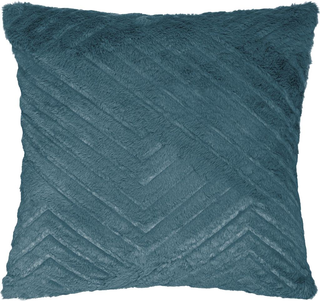 Kissen "nils" in felloptik blau ente 45x45cm - Atmosphera créateur d'intérieur