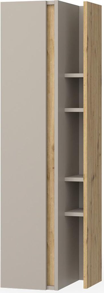 Vicco Badschrank Edelin, 35 x 120 cm mit 4 offenen Ablagefächern, Cashmere/Artisan