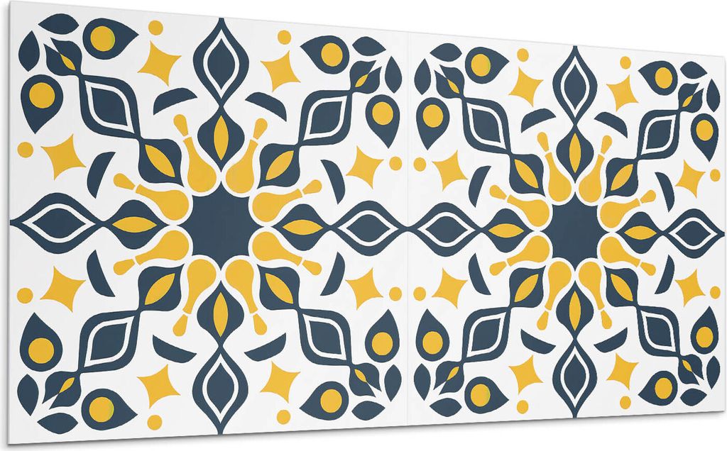 Blumenmuster Mit Symmetrie – Selbstklebende Fliesen – Wandverkleidung – Wandpaneel – PVC Fliesen – Vinylflisen – PCV Flisen – Selbstk...