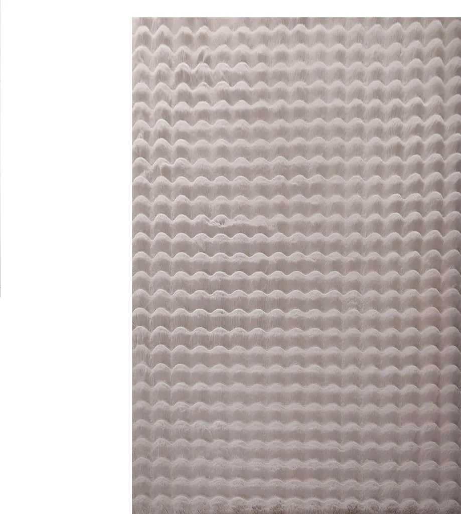 Tapis Descente de Lit Beige 80x250 cm - Idéal Couloir et Chambre Pelucheux