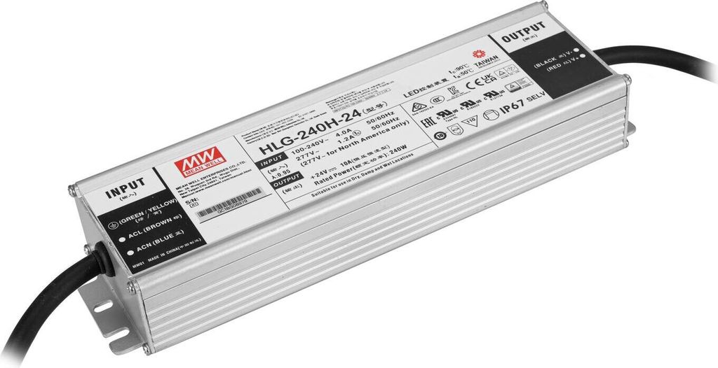 MEANWELL Alimentatore LED 240W / 24V IP67 (51405006) Immagine del prodotto 