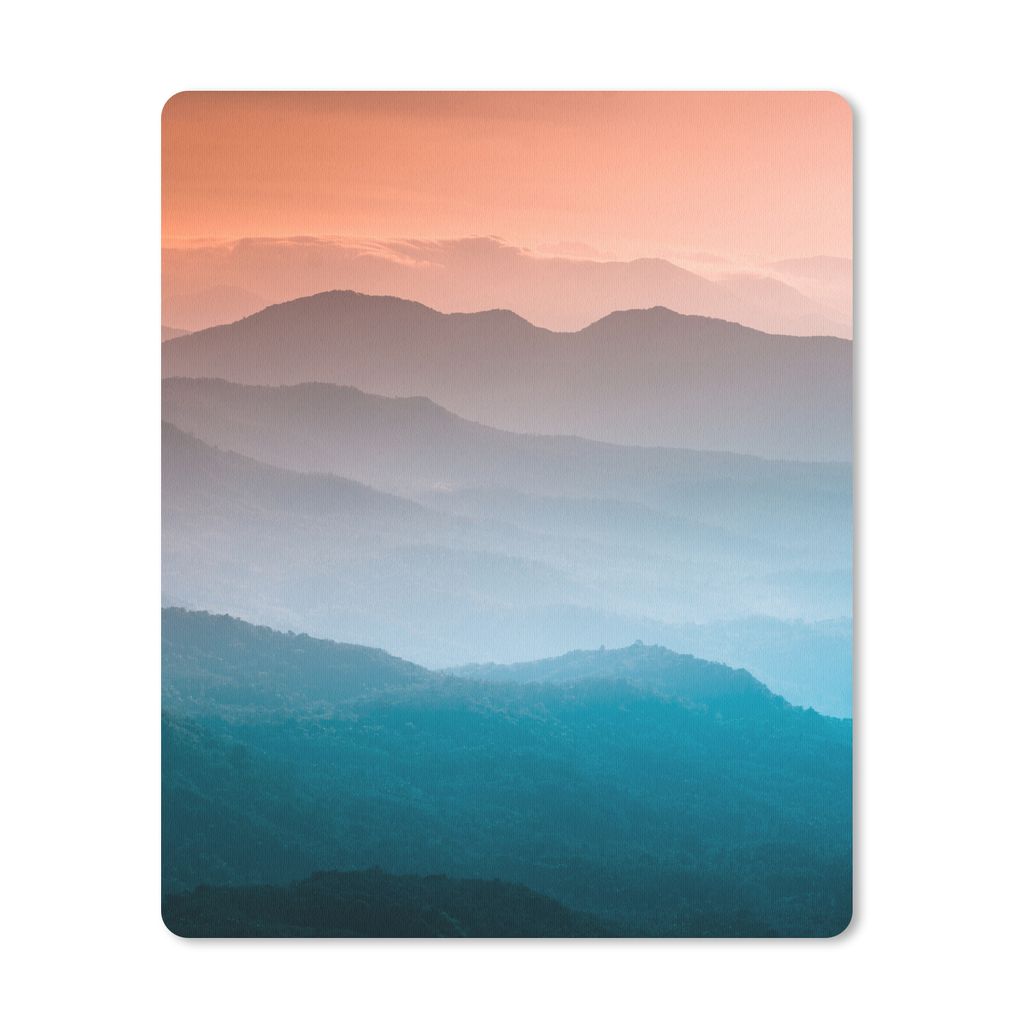 MuchoWow Mauspad Mousepad Berge - Sonne - Orange - Natur 19x23 cm - Mousepads - Maus Mat - Pad - Mausunterlage - Mauspads - Spielen