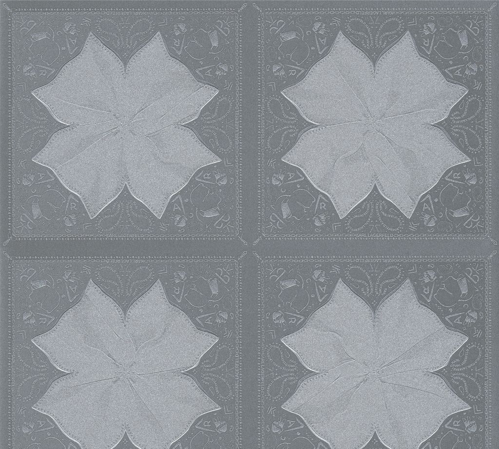 Karl Lagerfeld Wallpaper Designertapete Kaleidoscope Luxustapete Vliestapete grau silber metallic 10,05 m x 0,53 m