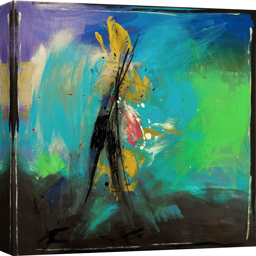 Décoration Murale Toile Abstraite Carrée 40x40 - Art Moderne Romero