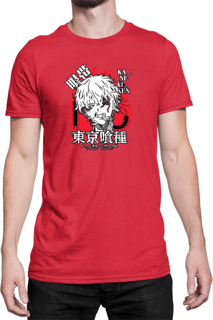 Herren T-Shirt Japan Anime Manga Tokyo Ghoul 02 Ghoul, Man 3XL / Rot