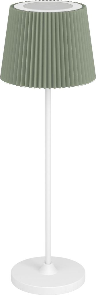 EGLO LED Akku Tischleuchte Leonero, Tischlampe kabellos, grün-weiße Nachttischlampe, touch dimmbar, USB aufladbar, warmweiß-neutralweiß