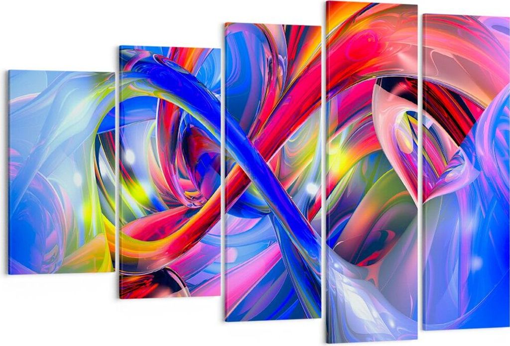 Bild auf Leinwand - Leinwandbild - Abstrakt grafik grafiken farben - 150x100cm - Wand Bild - Wanddeko - Leinwanddruck - Bilder - Kunstdruck - Leinw...