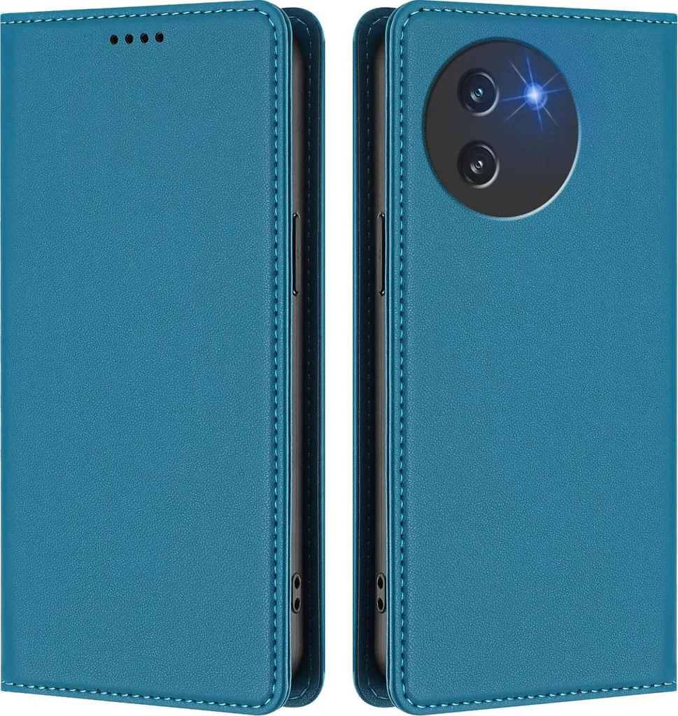 Cover Doogee Note 59 Pro per Famiglie: Flip Blu Antiurto e Sicura