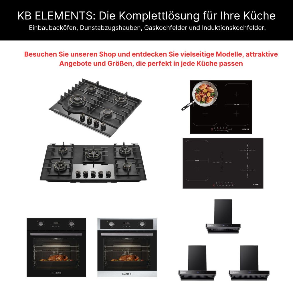 KB ELEMENTS Dunstabzugshaube 80cm, Wandhaube 80cm, 1350 Produktbild 12