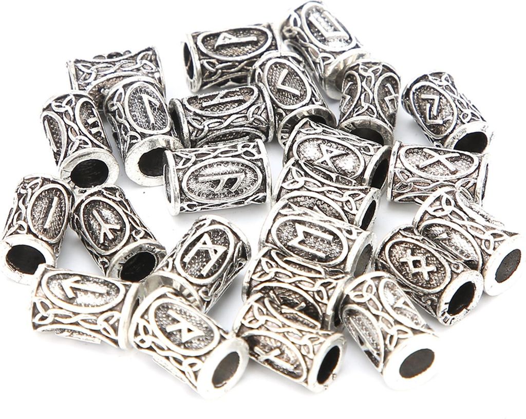 24 kusů vikingských korálků do vlasů ze slitiny, vintage Obrázek produktu 