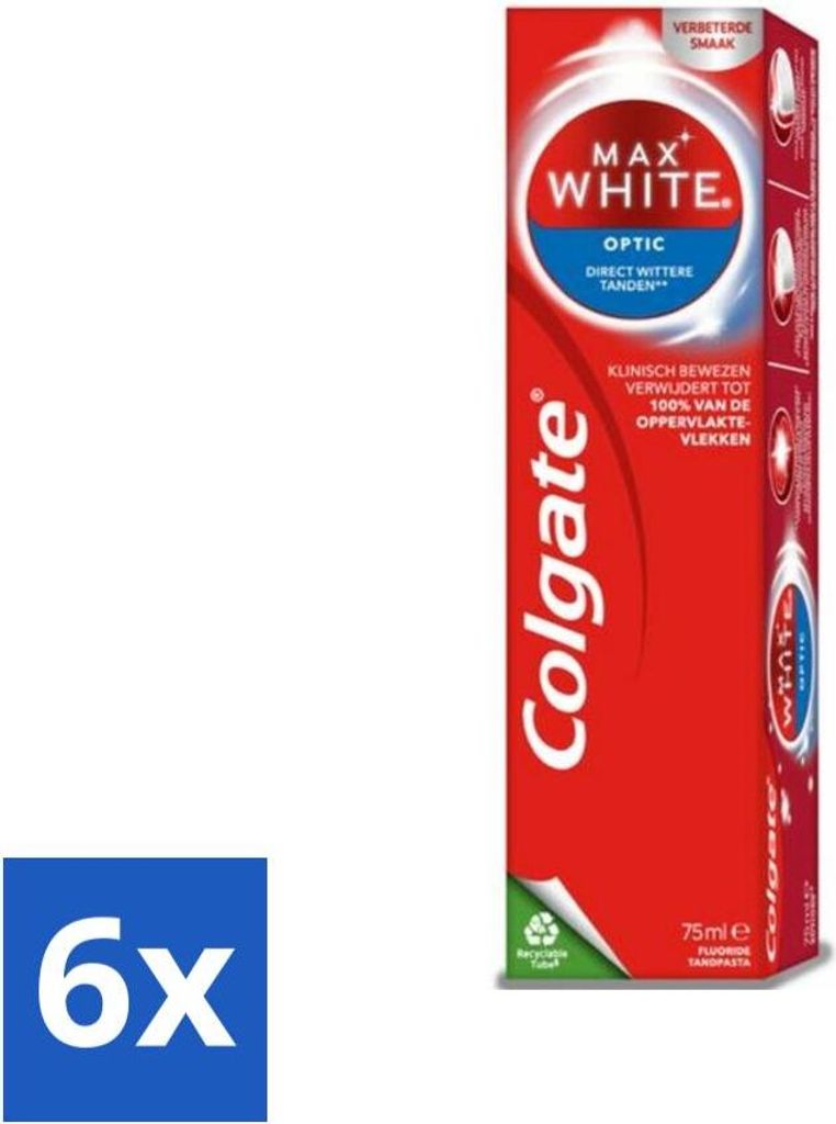 Colgate Zahnpasta Max White Optic 75 ml - Vorteilspack - 6 Stücke