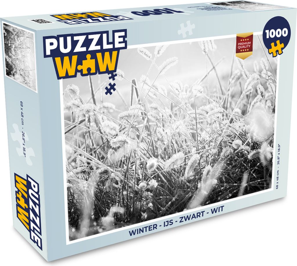 MuchoWow Puzzle 1000 Teile Winter - Eiscreme - Schwarz - Weiß - Erwachsene - Rätsel