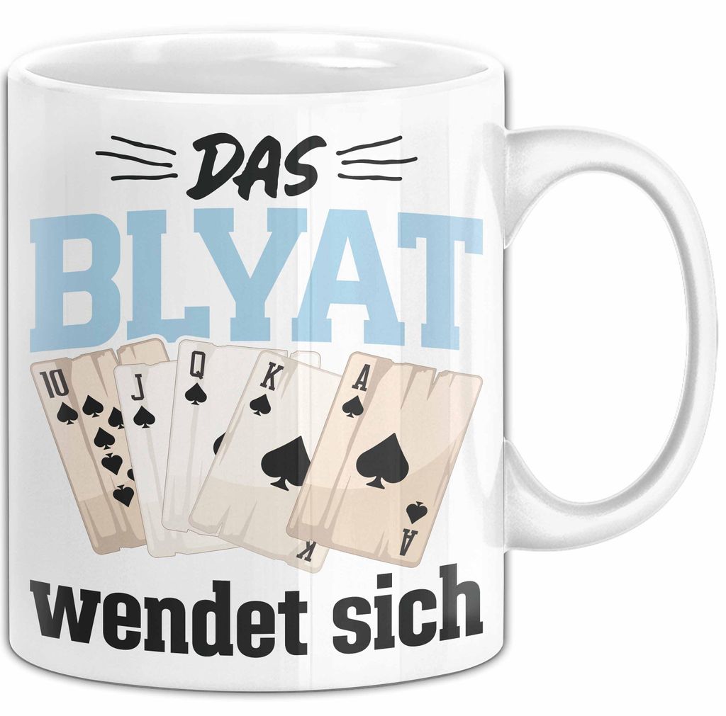 Poker Tasse Geschenk Das Blyat Wendet Sich Spruch Geschenkidee (Weiß)