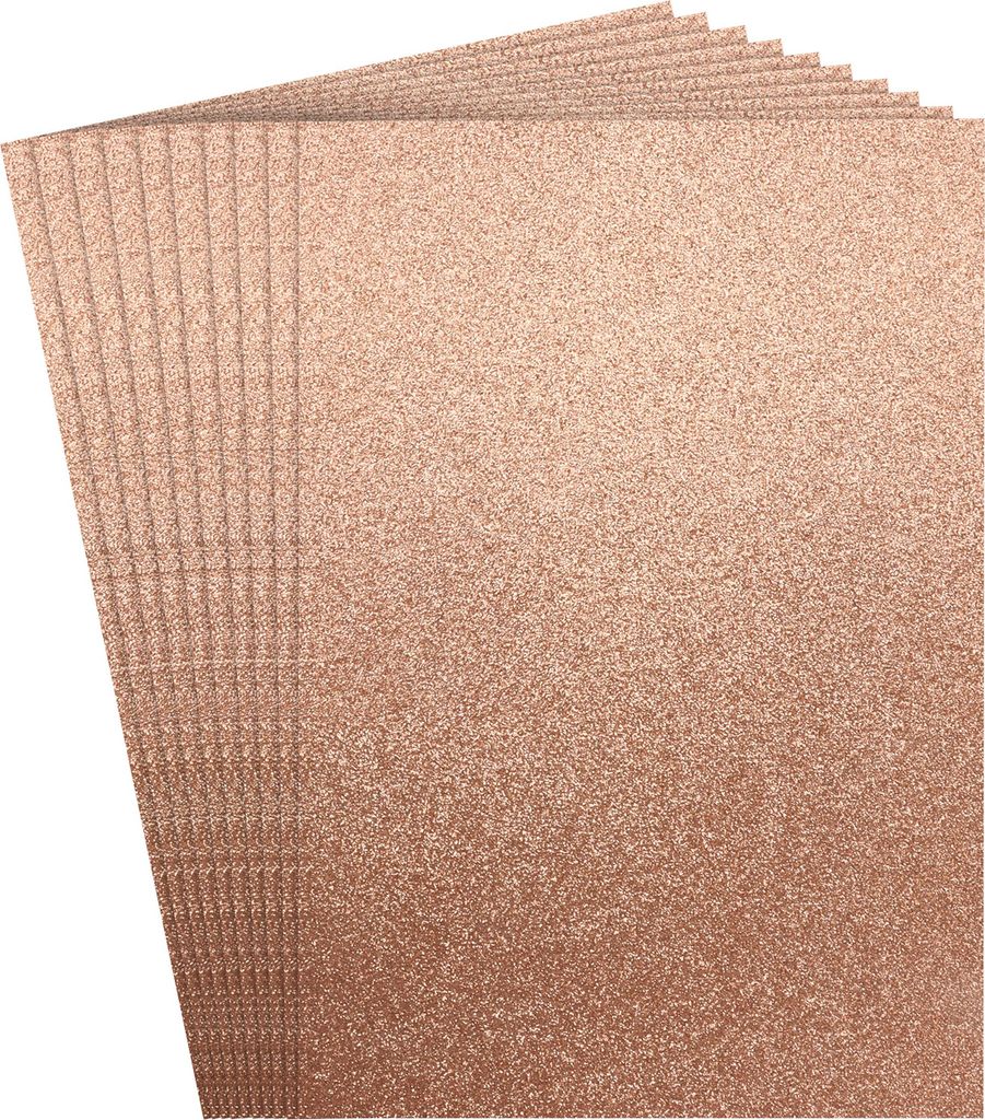 Belle Vous A4 Rosegold Glanzpapier zum Basteln (24 Stk) - 21 x 29,5 cm 120gsm Premium Glitter Papier - Glitzerpapier zum Basteln für Scrapbooking,