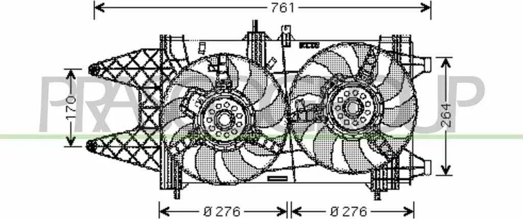 Ventilateur de Radiateur PRASCO FT133F006 OE 46742536 pour Punto