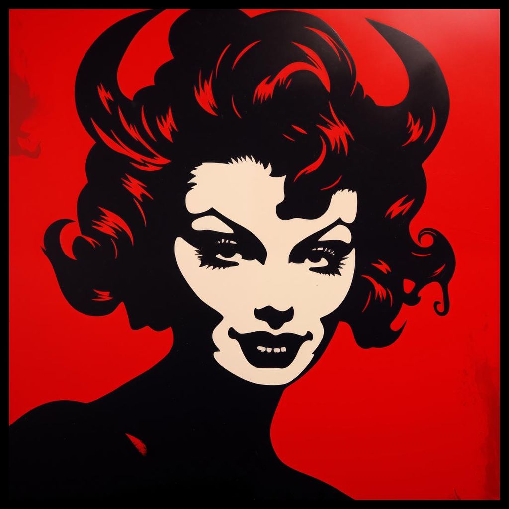 Plakat 80x80cm Rote Teufelin