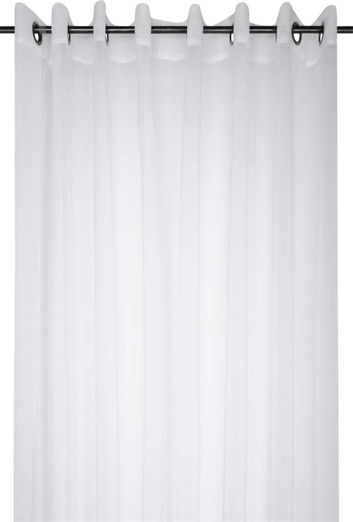 Rideau blanc MONNA avec anneaux 300x260 cm - Voilage décoratif XL