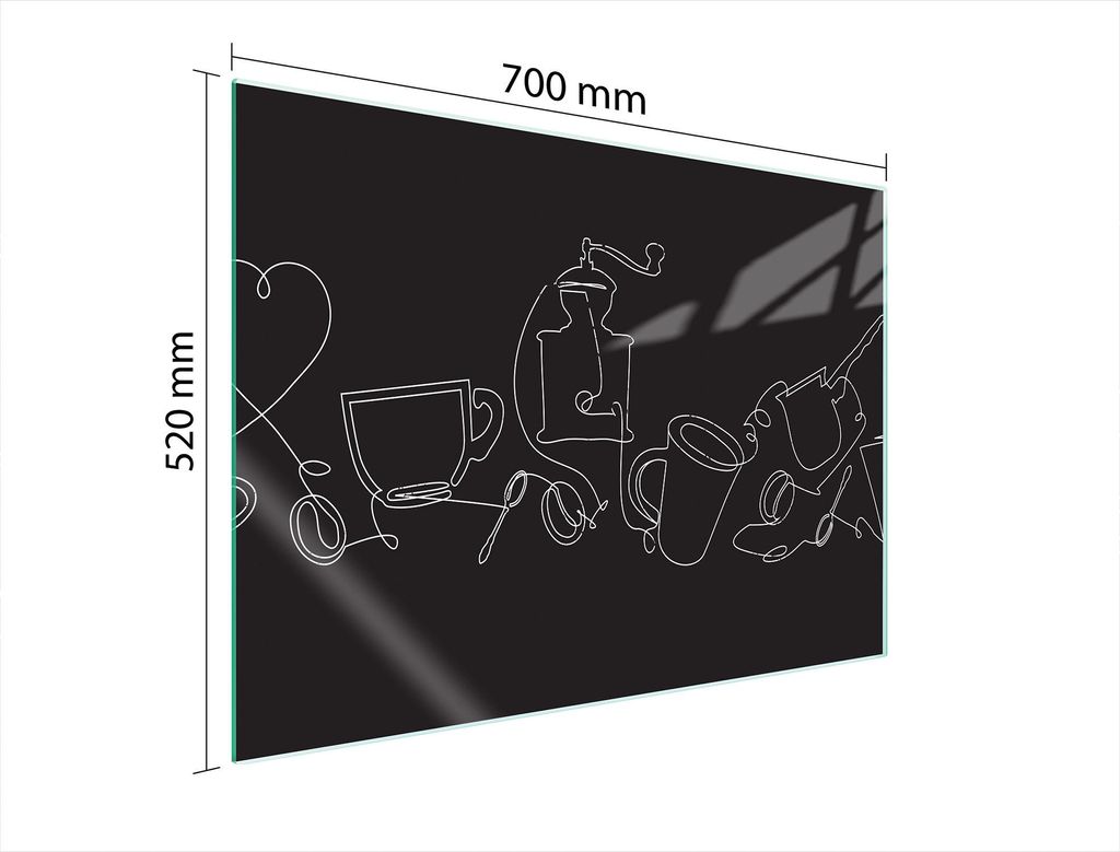 Glasschutzplatte Für Herd 70X52 Schwarz