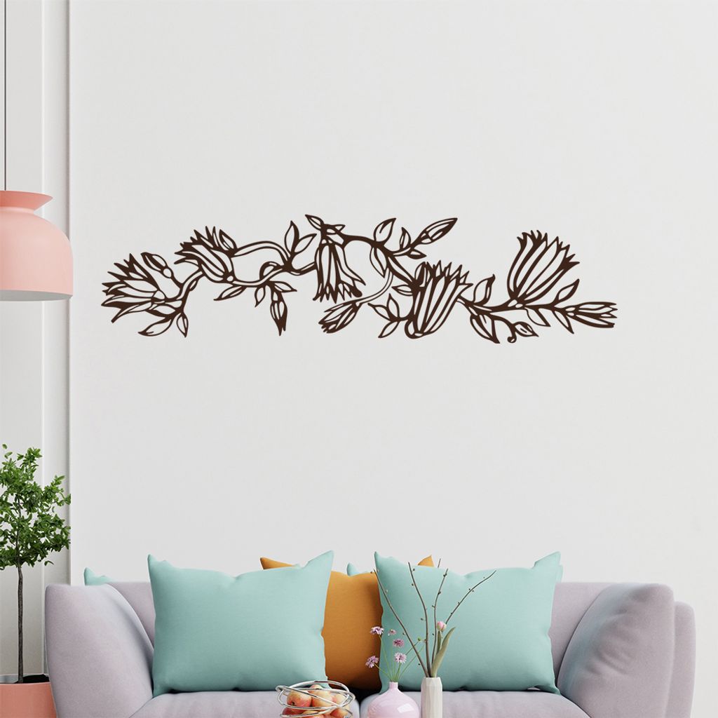Blumen - Ranken Wandtattoo in 6 Größen - Wandaufkleber Wall Sticker - Dekoration, Küche, Wohnzimmer, Schlafzimmer, Badezimmer