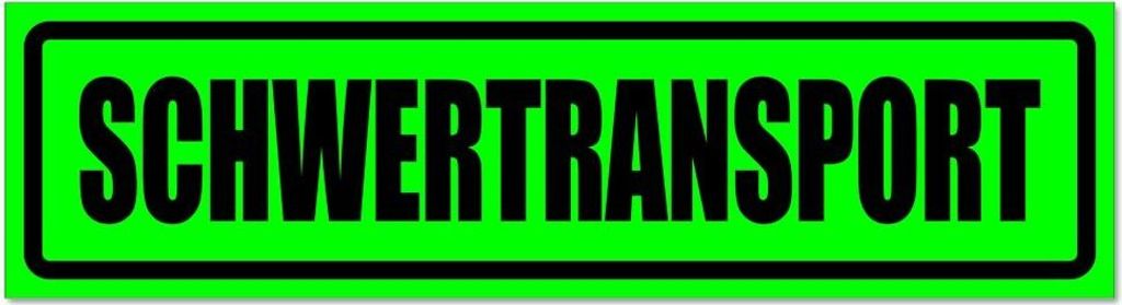 Kiwistar - Autoaufkleber - Grün - Schwarz - 20 x 5,3 cm - Schwertransport invertiert - Hinweis Aufkleber Sticker für Auto, Kfz, Fahrrad, PKW, LKW