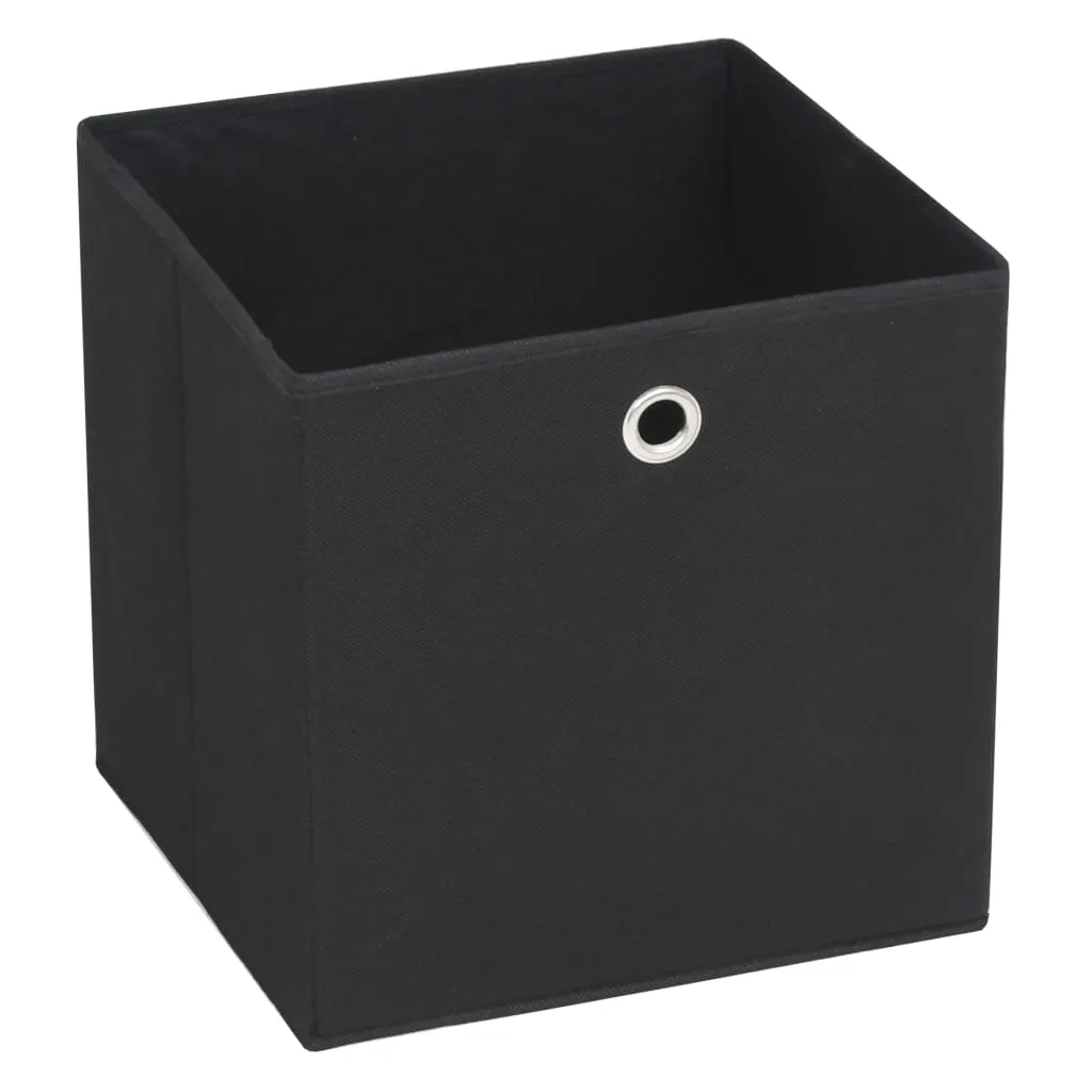Paniers de rangement en tissu noir pour étagère cube - Lot de 10
