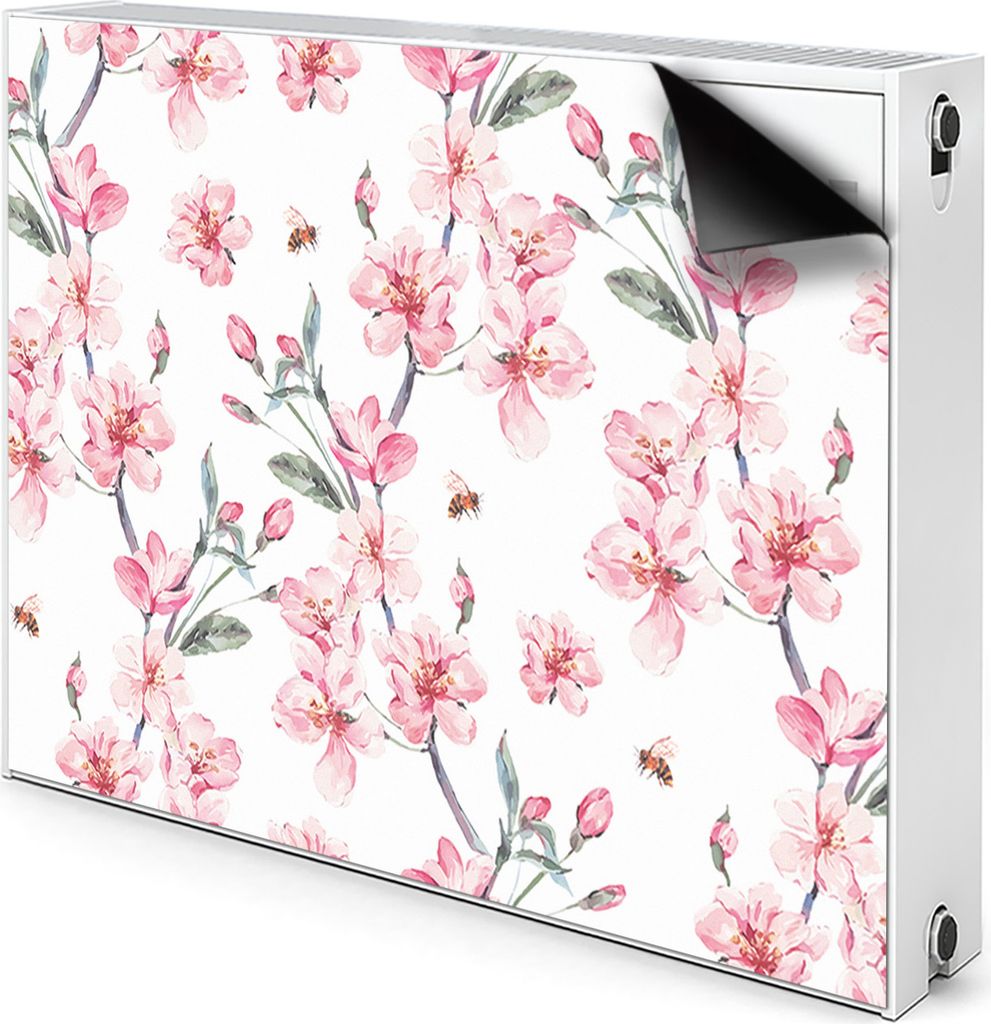 Magnet Heizkörper Heizkörper-Abdeckung Heizkörperabdeckung 110x60 cm - Subtile Blumen