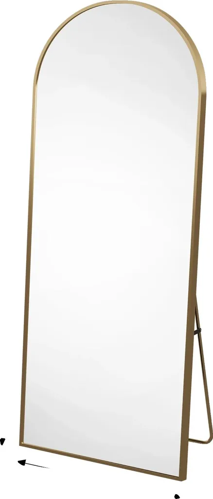 Miroir sur Pied Design Arc 164x54cm Or pour Essayer vos Tenues