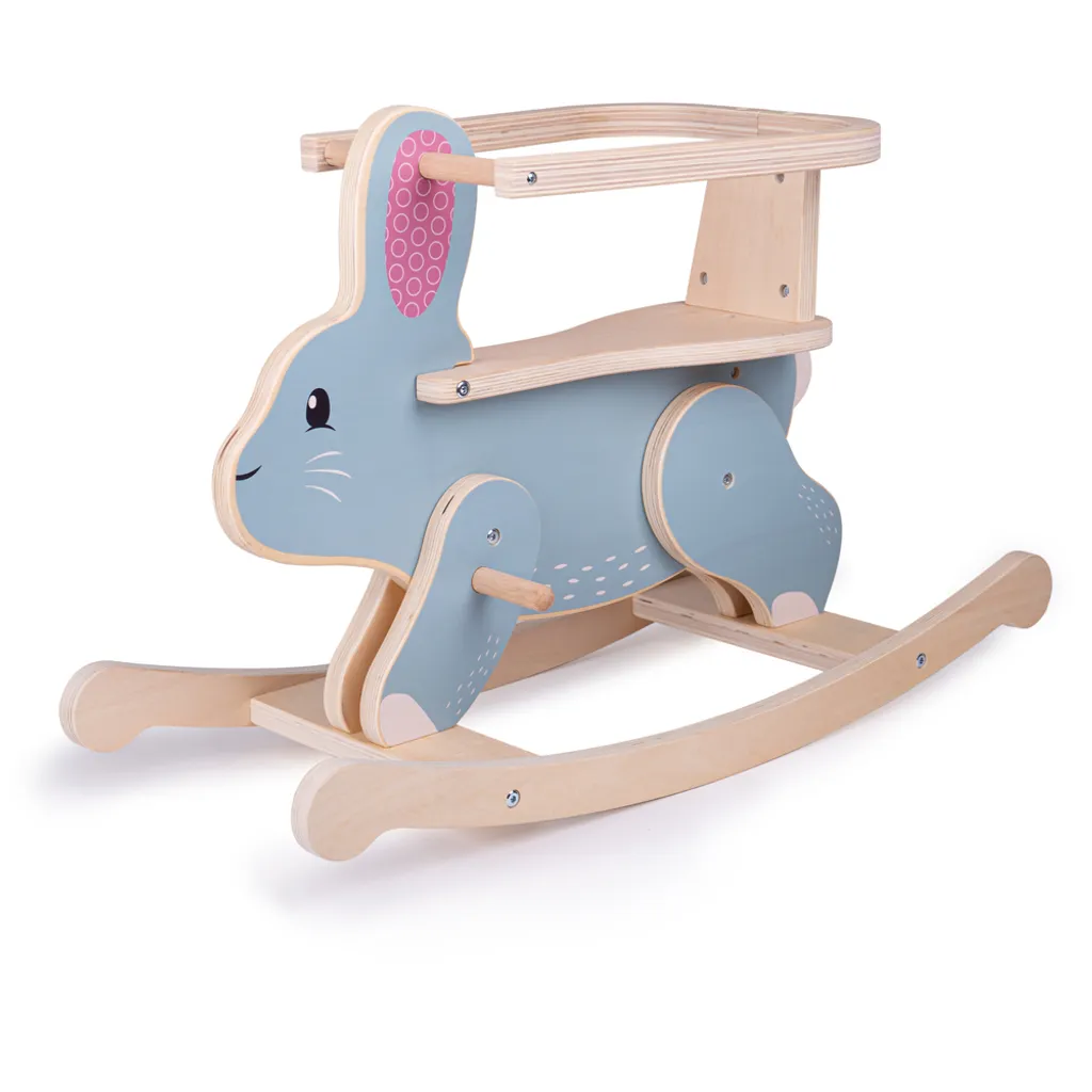 Lapin à Bascule Stable Anti-Basculement en Bois Robuste pour Enfant