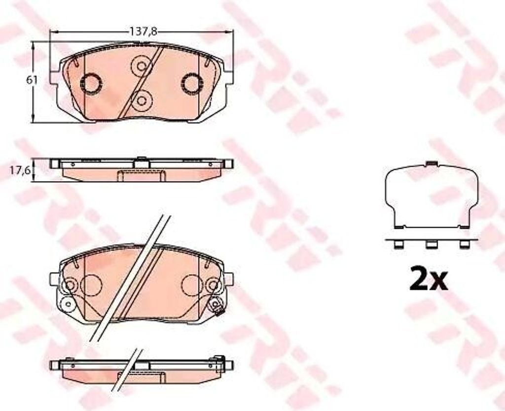 TRW GDB3640 Bremsbelagsatz, Scheibenbremse OE 581013ZA16 kompatibel mit i40