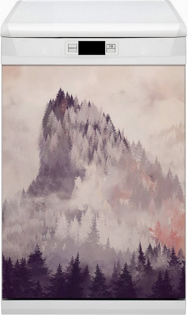 Magnet Folie für Geschirrspüler Magnete Geschirrspüle Magnet für Spülmaschine 45x80 cm Nachbildung - Berg im Wald
