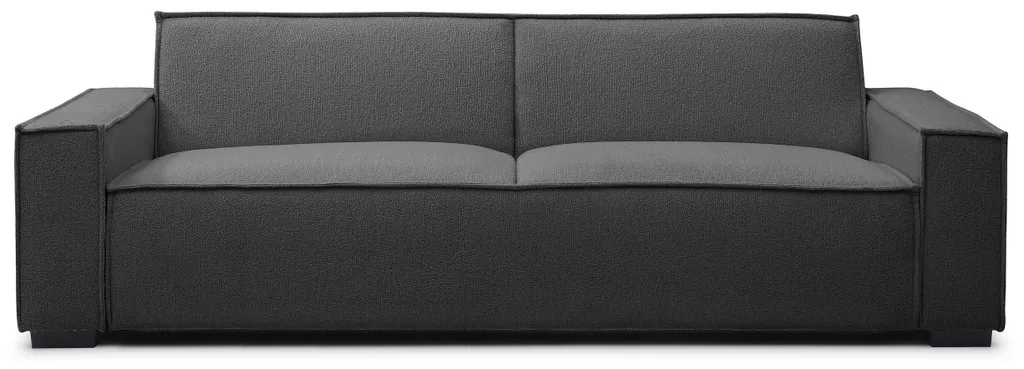 Canapé clic-clac 3 places en Tissu bouclette Gris effet cocooning Roger