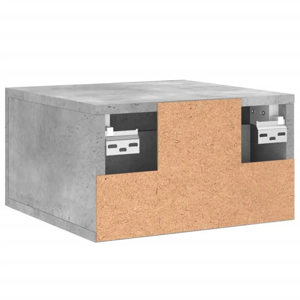 vidaXL Coppia Comodini a Muro Grigio Cemento 35x35x20 cm Moderni - 8