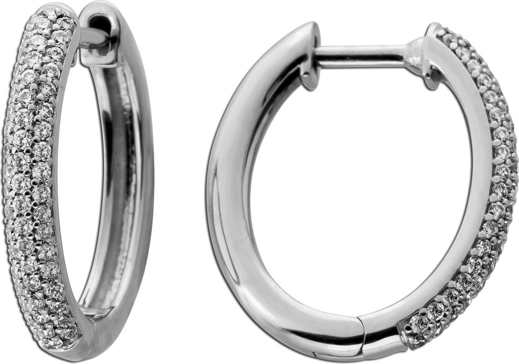Brillant Creolen 17mm Platin 950 Natur Diamanten 0.56ct