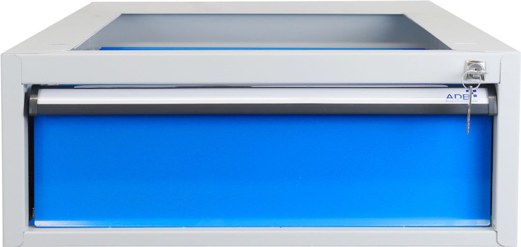 Einzelschublade für Werkbank Rhino| HxBxT 20x54x70cm | Traglast 40kg | Lichtgrau/Lichtblau