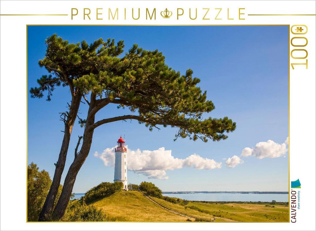 CALVENDO Puzzle Leuchtturm Dornbusch auf der Insel Hiddensee | 1000 Teile Lege-Größe 64x48cm Foto-Puzzle für glückliche Stunden
