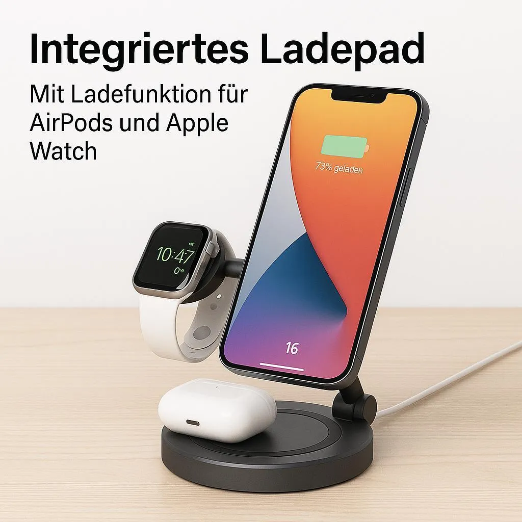 Station de charge induction 2 en 1 compatible MagSafe iPhone et Watch