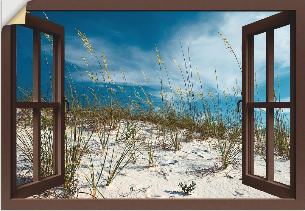 ARTland Wandbild, selbstklebend Sanddüne und Gräser, braun Größe: 100x70 cm