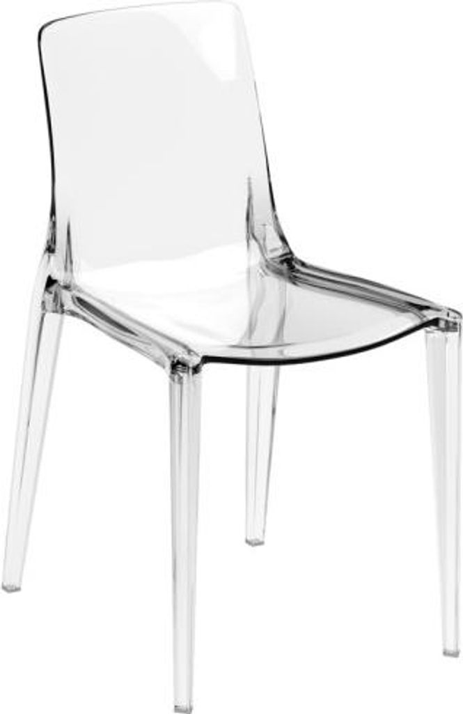 Agatha - Polycarbonat-Stuhl für Wohn- und Esszimmer - Transparent Stones Monocoque-Struktur