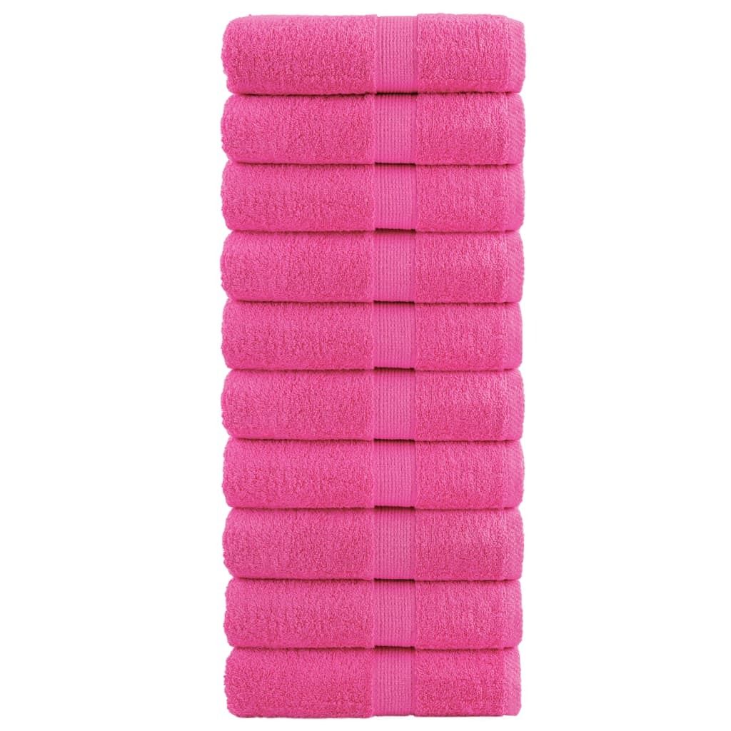 HOMMIE Premium-Gästetücher SOLUND 10er set - modernes Design - Rosa 30x50cm 600 g/m² DE310977 - Handtücher