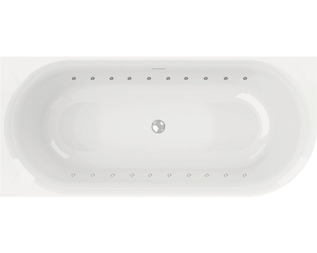 Badewanne OTTOFOND Afinar Corner 80 x 180 cm rechte Ecke abgerundet weiß/schwarz glänzend mit Schürze 71350