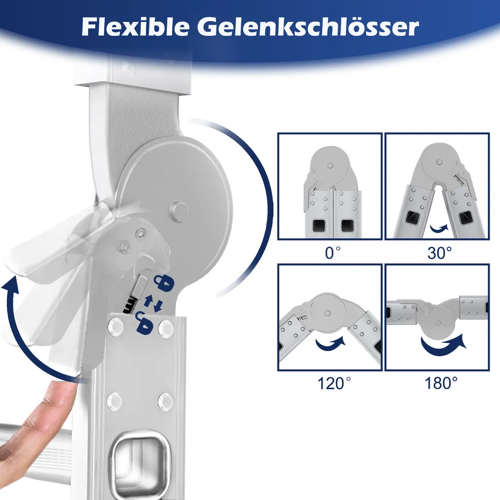 VA-Cerulean Échelle Polyvalente 3,4m en Aluminium avec Plateforme 150kg