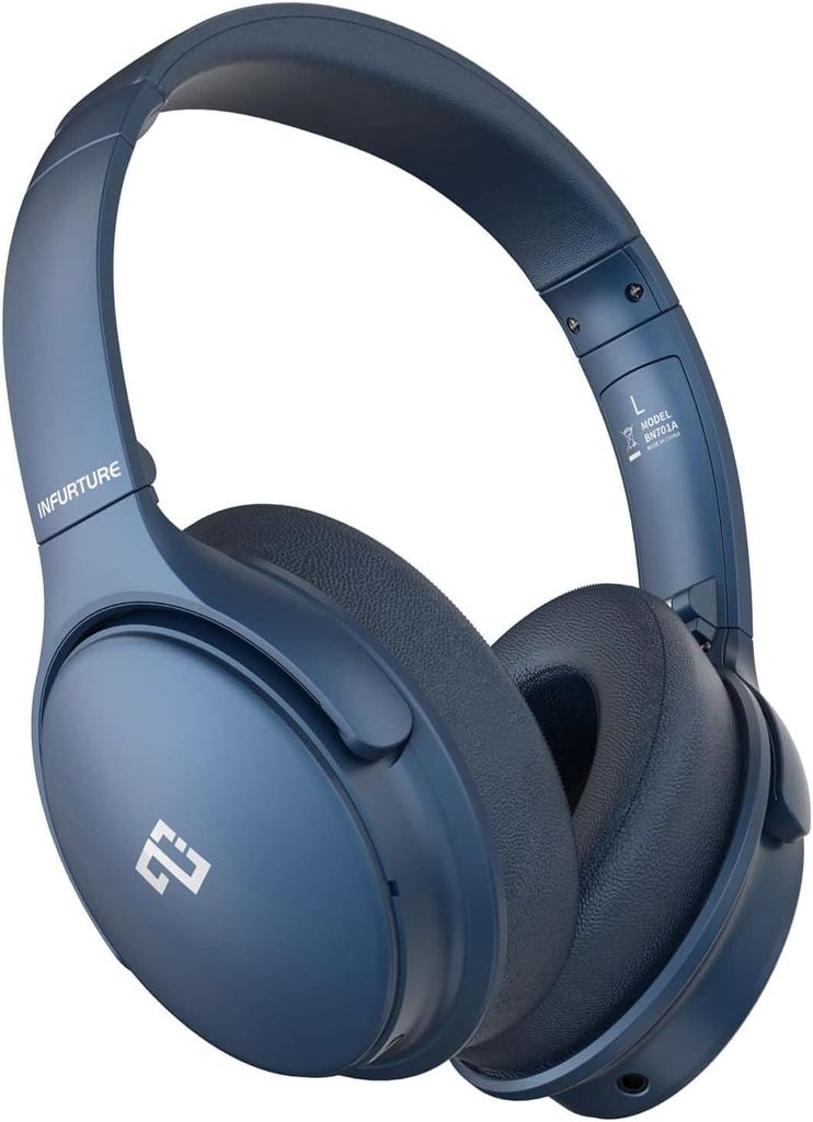 Kabellose Bluetooth Over-Ear-Headset mit ANC, 40h Wiedergabezeit, Deep Bass, Memory Foam, Transparenzmodus & Schnellladefunktion – ideal für Alltag