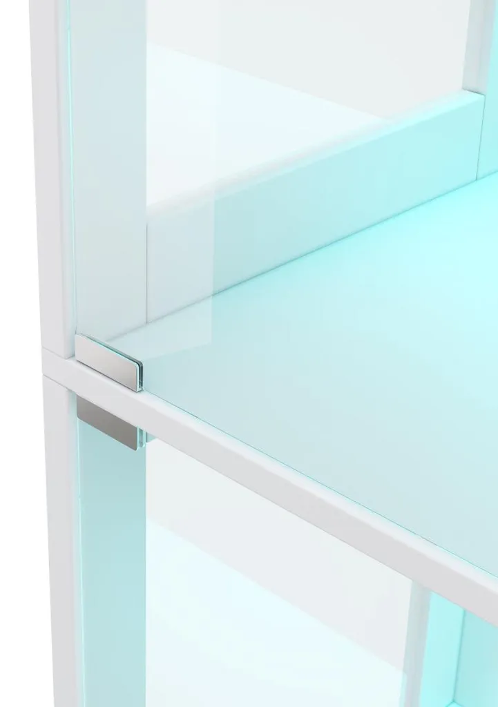 Meuble vitrine de collection avec éclairage LED connecté et 4 étagères - 9