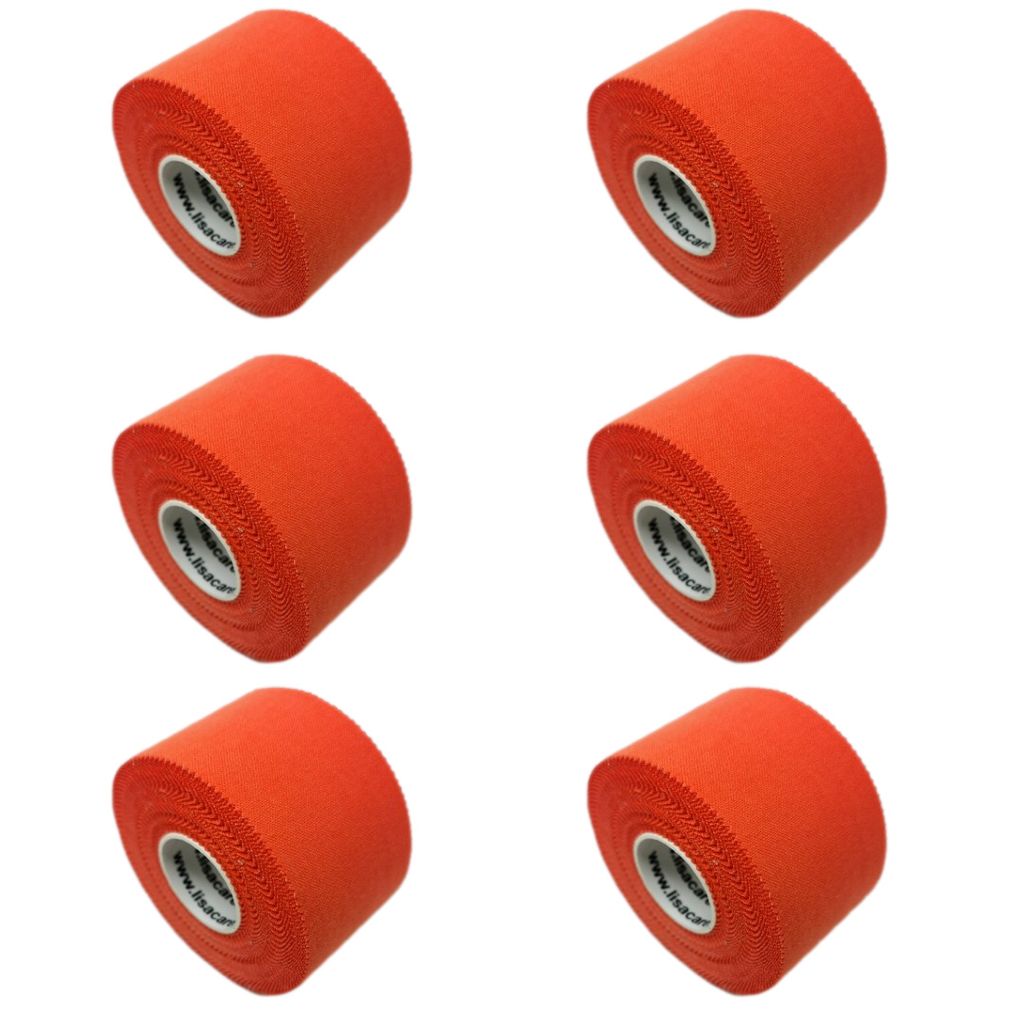 LisaCare Sport Tape Orange - 3,8cm x 10m - Sporttape - Physiotape - 6 Rollen