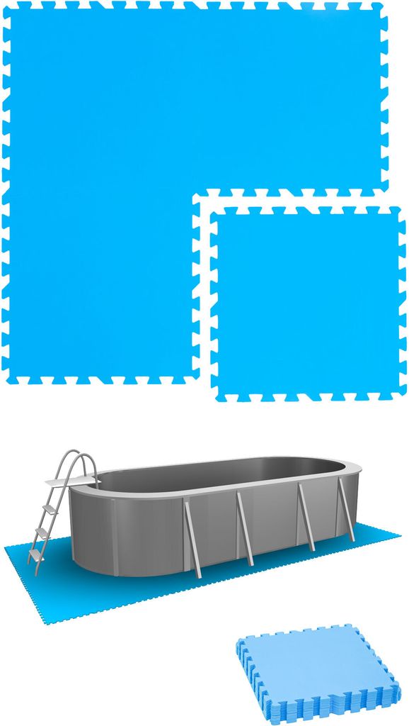 1 m² di sottofondo per piscina - 4 tappetini EVA 50x50 - Immagine del prodotto 