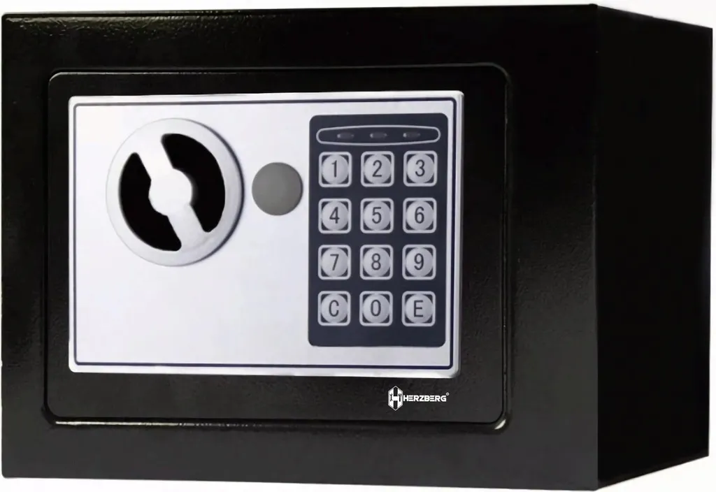 Herzberg HG-03848 Cassaforte Elettronica in Acciaio 17x23x17cm - Sicurezza Casa