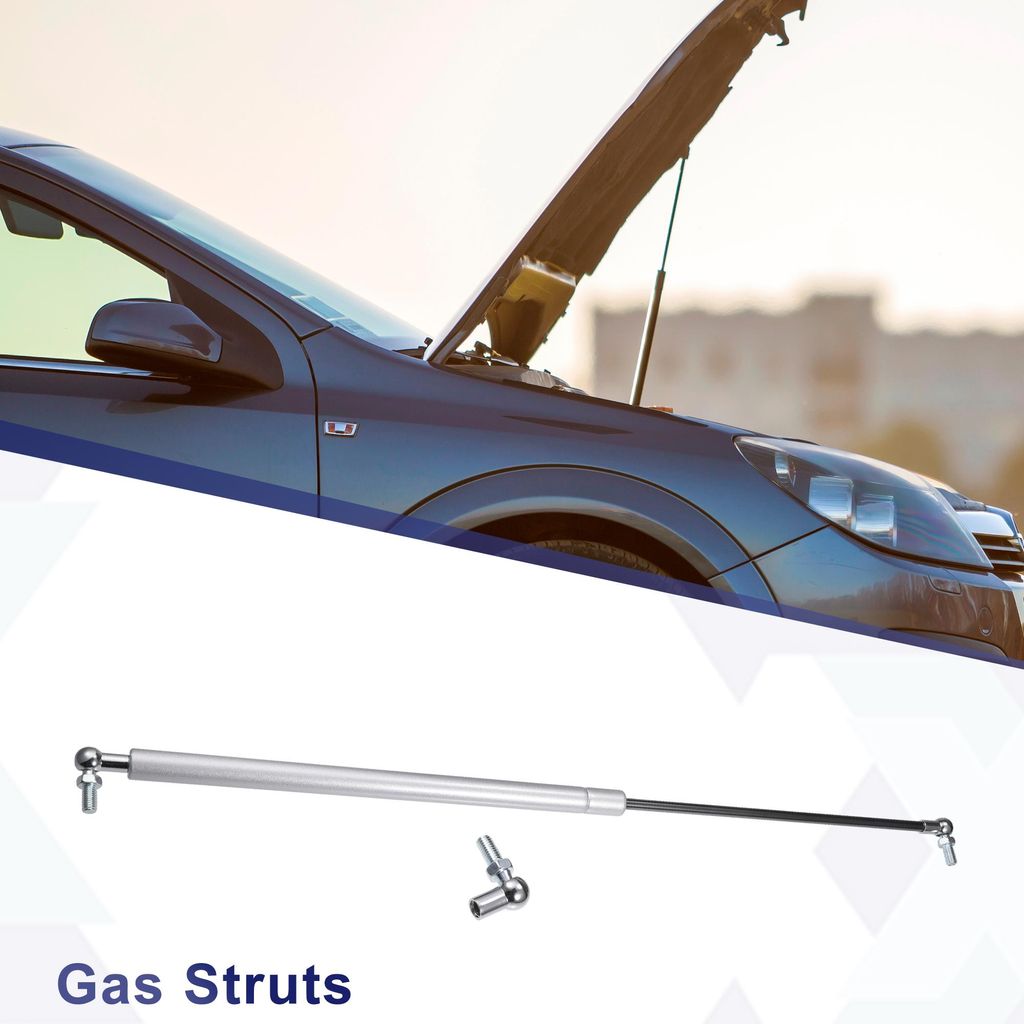 1 Satz 24 Zoll 67 lbs/300N Silberfarbene Liftstützen Stoßdämpfer Gasfeder mit Kugelzapfen-Montagehalterung Universal für Wohnmobil Auto LKW Boot