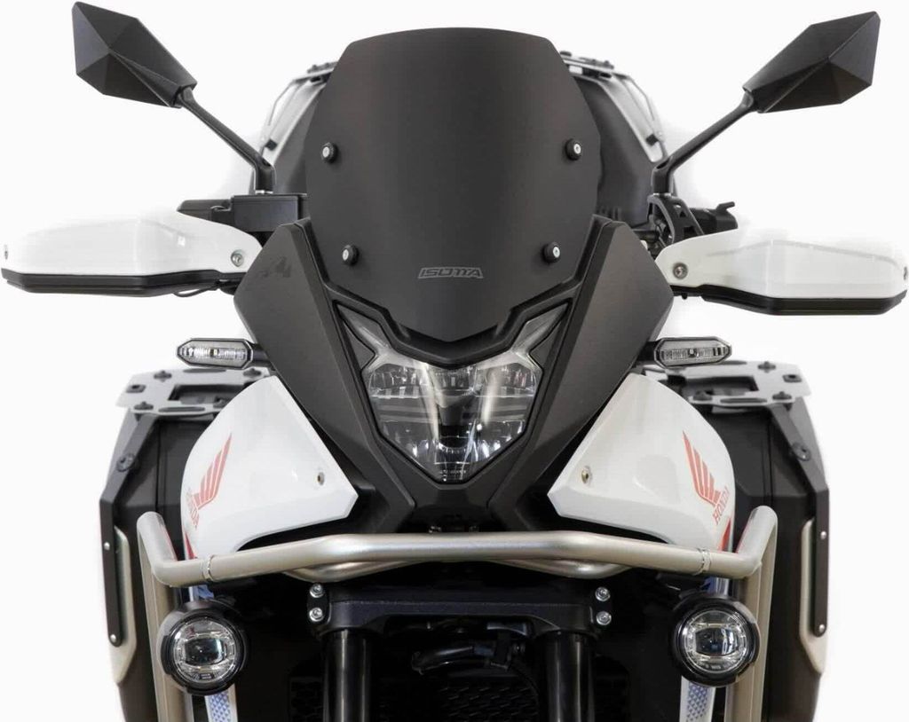 ISOTTA Niedriges Windschutzscheiben-Kit Schwarz Matt 350x320x3mm mit Montageschienen