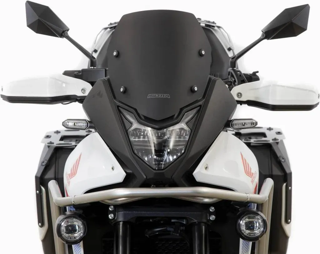 Saute-vent Moto Noir Mat Isotta 350x320mm Équipé de Supports Fixes